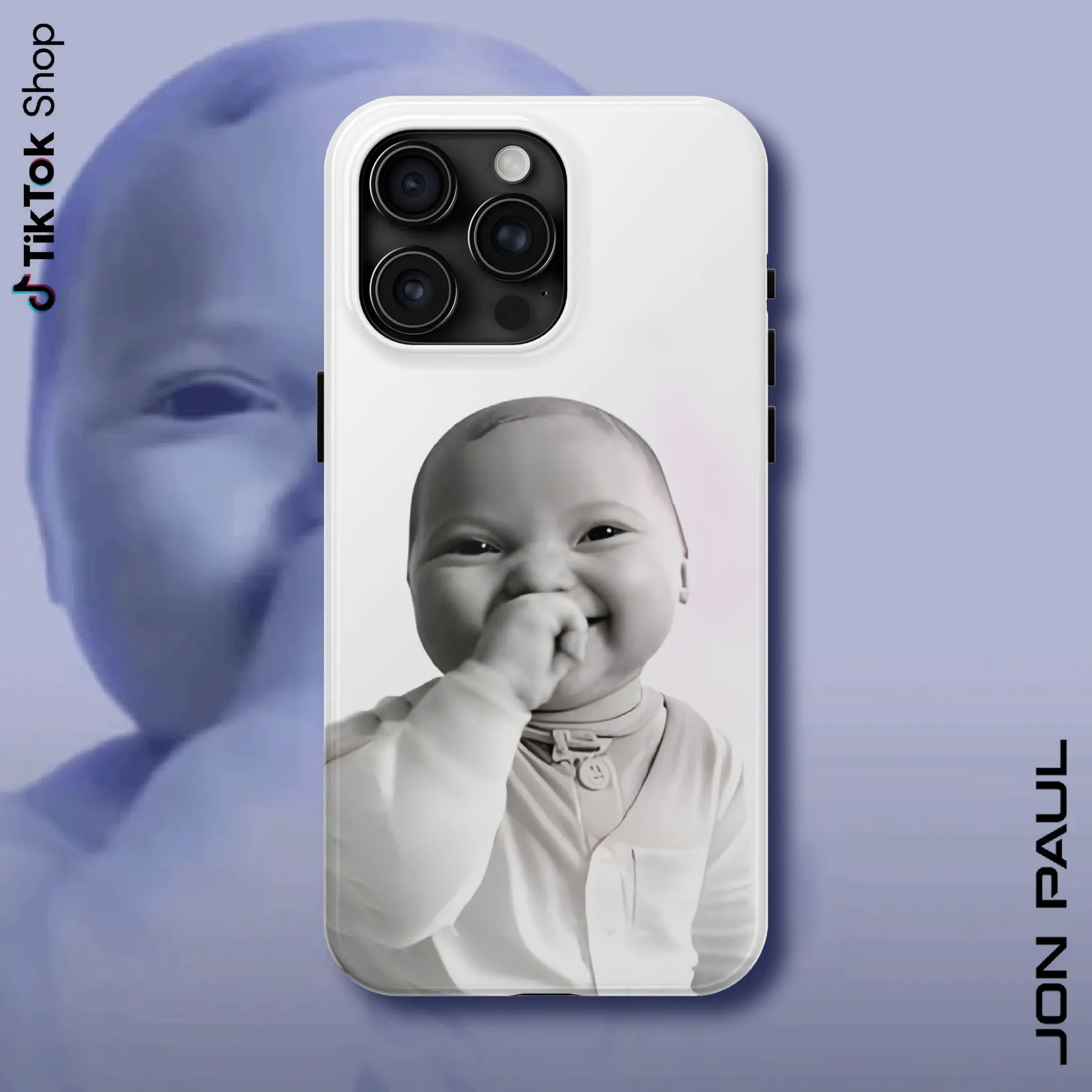 Viral Niche Baby Laughing Meme Phone Case - AI Baby Holding Phone Custom Shell for iPhone 17 Air Pro Max, Wireless Charging Compatible, Shock Protection, Scratch Resistance