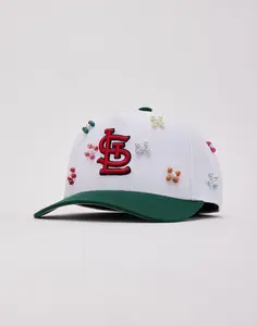 Mens Mitchell & Ness MLB St. Louis Cardinals Beaded Pro Pinch Snapback Hat