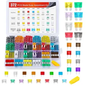 Nilight 372-Piece Multi-Size Zinc Alloy Blade Fuse Assortment Kit, Standard, Mini, LP Mini, Micro2 Types, High Conductivity, Overload Safe for Vehicle Use Circuits Car