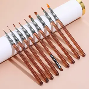 ✨ 9-Piece Acrylic Nail Art Brush Set | Complete Nail Art Tool Set with Gel Gradient Liner Brushes | Suitable for Manicure, Gel Polish & Acrylic Carving, Painting & Design | Perfect for Home DIY & Salon Use | Nail Art Accessories
