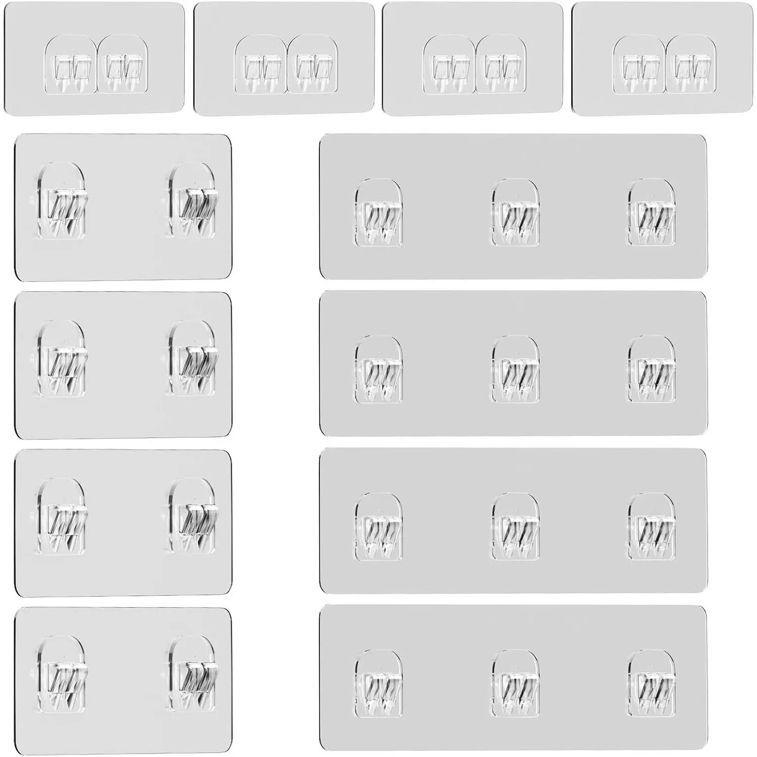 12 Pack Shower  Adhesive , Shower Adhesive Strips,  Adhesive Hooks,  Sticker, No Drilling, for Bathroom Shelf and Kitchen Racks
