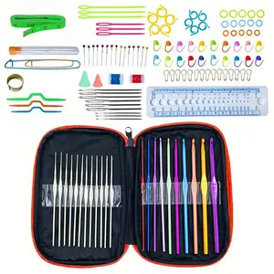 100/127 Pcs Crochet Hook Set, Multicolor Aluminum Ergonomic Yarn Needles, Ideal for Beginners and Experienced Crafters, Crochet Kit
