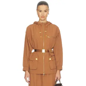 L'AGENCE Calina Windbreaker Jacket in Fawn