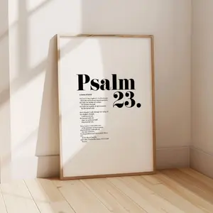 Psalm 23 Bible Verse Wall Art Poster No Frame, Minimalist Decor, Christian Modern Scripture Poster, Bold Typography, Baby Shower Birthday Gift Idea