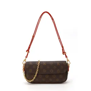 The Structured Rectangle Bag with Gold-Tone Lock & Dual Strap Modern Vintage Chain-Accent Shoulder Bag for Women Crossbody Bag with Top Handle