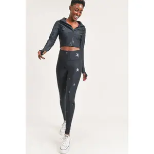 Tonal Star Foil Cropped Track Jacket