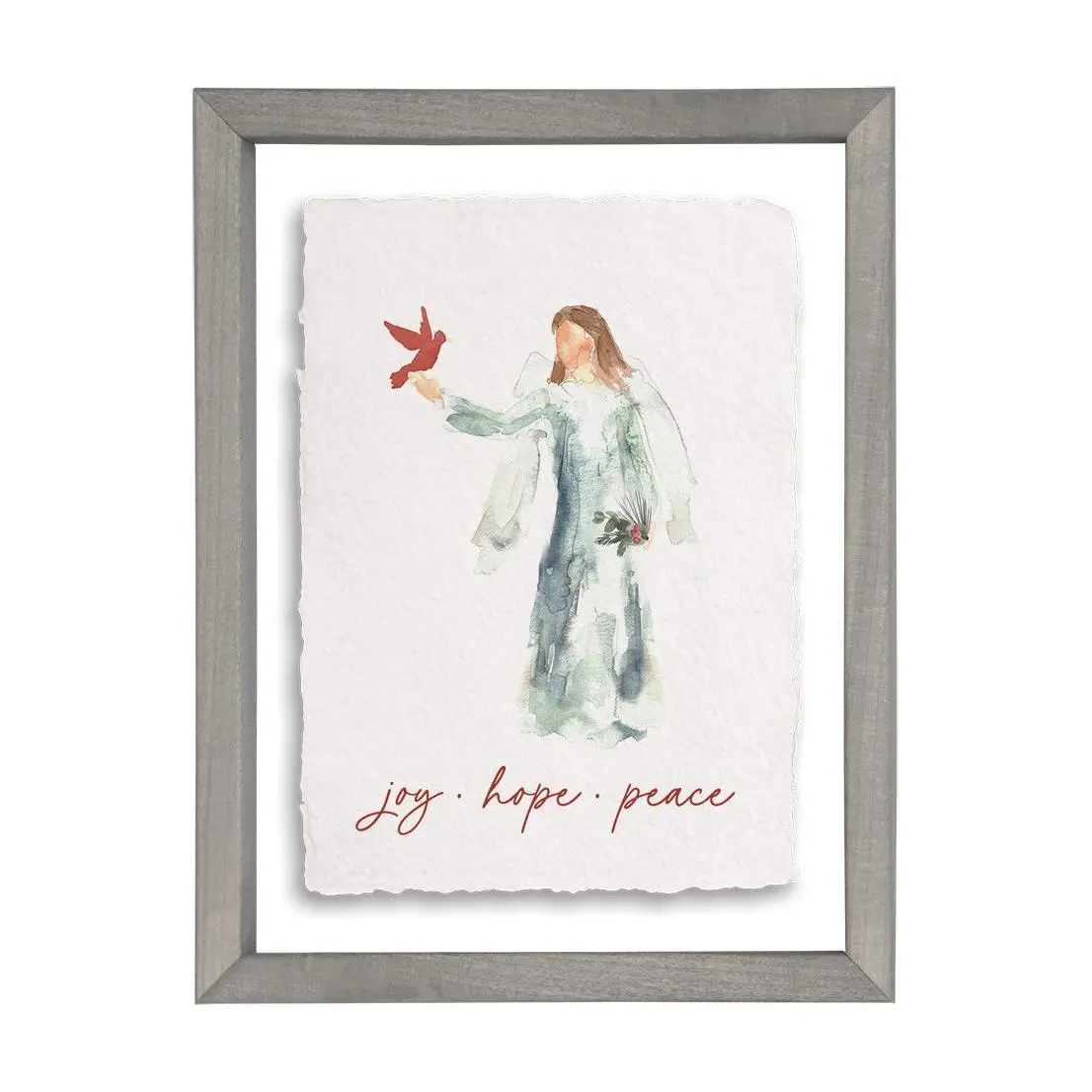 Sincere Surroundings 14" Joy Hope Peace Angel F loating Frame