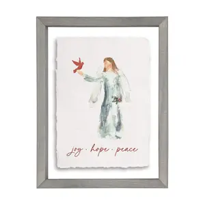 Sincere Surroundings 14" Joy Hope Peace Angel F loating Frame