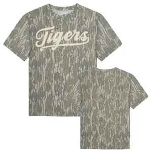 Script Tigers Baseball Mossy Oak Camo T-Shirt, Bottomland Camo Tee, Mossy Oak Washed Out Camo Logo Tee, 3D Camo Style T-Shirt, Camo T-Shirt Unisex Outdoors, Mother Day Shirt
