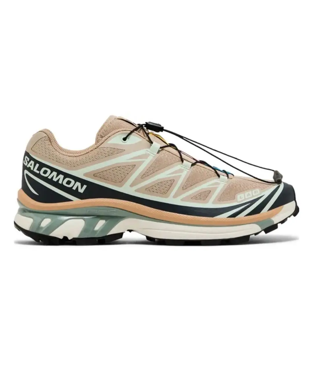Salomon XT-6 Running Shoes, Vanilla Ice-Oxford Tan, Rubber Sole, Breathable Mesh Upper, Lace-Up Closure, Lightweight Sports Footwear for Outdoor Activities, Unisex