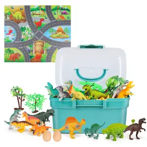 34pcs Kids Dinosaur Toy Set, Includes Tyrannosaurus Rex & Eggs, Educational Travel Toys, Action Figures, Perfect Gift for Boys & Girls