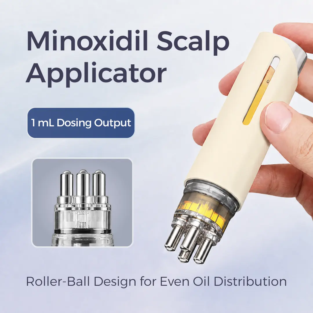Cavbrook Portable Minoxidil Scalp Applicator, Hair Oil Applicator Massage Comb, Direct-to-Scalp Liquid Applicator, Roller Ball Scalp Massager, Hair Care Tool for All Hair Types, Easy Application Comb for Women & Men, Daily Scalp Care