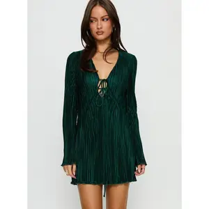 Malop Long Sleeve Mini Dress Emerald