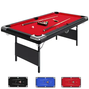 Garvee 6 Ft Folding Billiards Table for Adults, Portable Pool Table Set Ideal for Family Game Room, Rec Room, Basements, Man Cave, or Garage Entertainment
