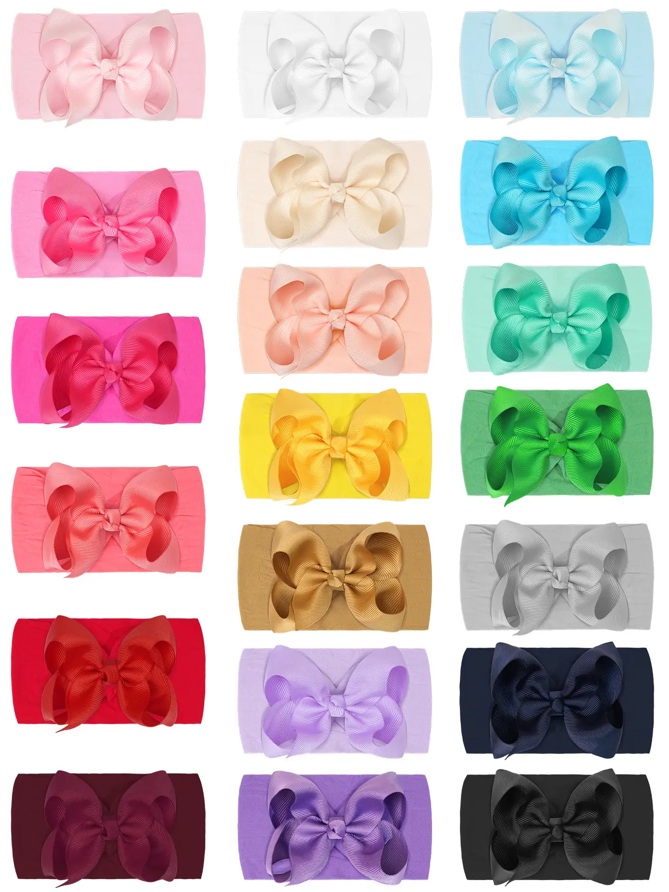 20 Pack Baby Hair Bows, 4 inch Butterfly Knot Headbands, High Elastic Soft Hair Accessories for Newborns & Toddlers, Cute Infant Shower Gifts