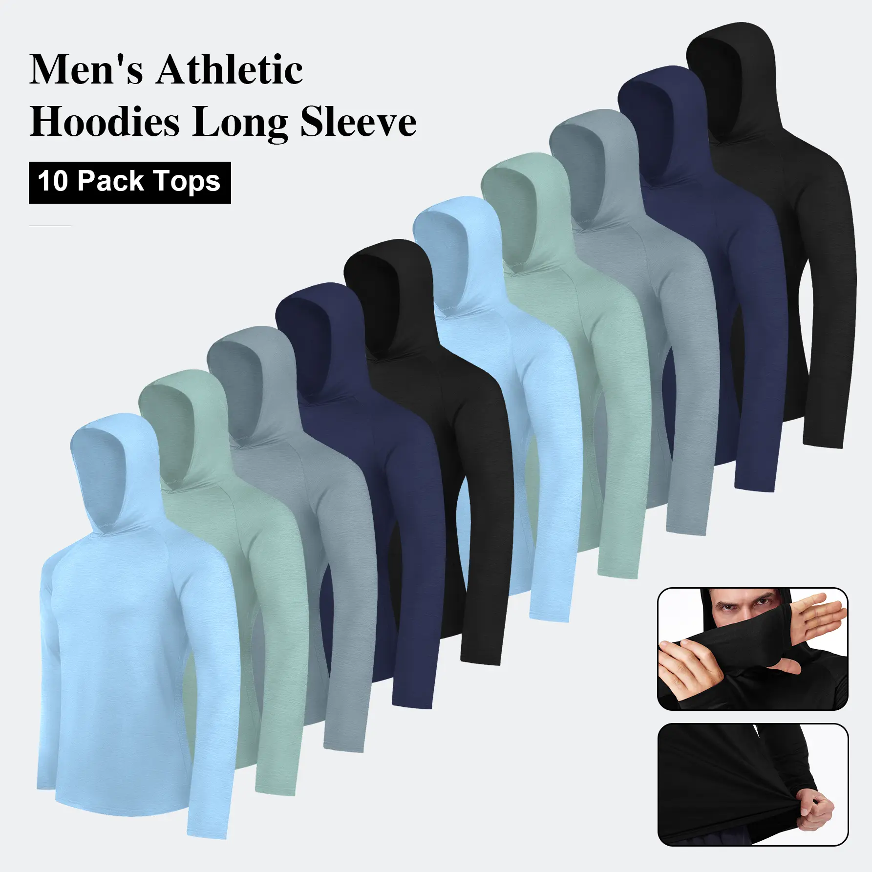 2 BLACK + 2 BLUE + 2 LIGHT GREEN + 2 GREY + 2 NAVY BLUE
