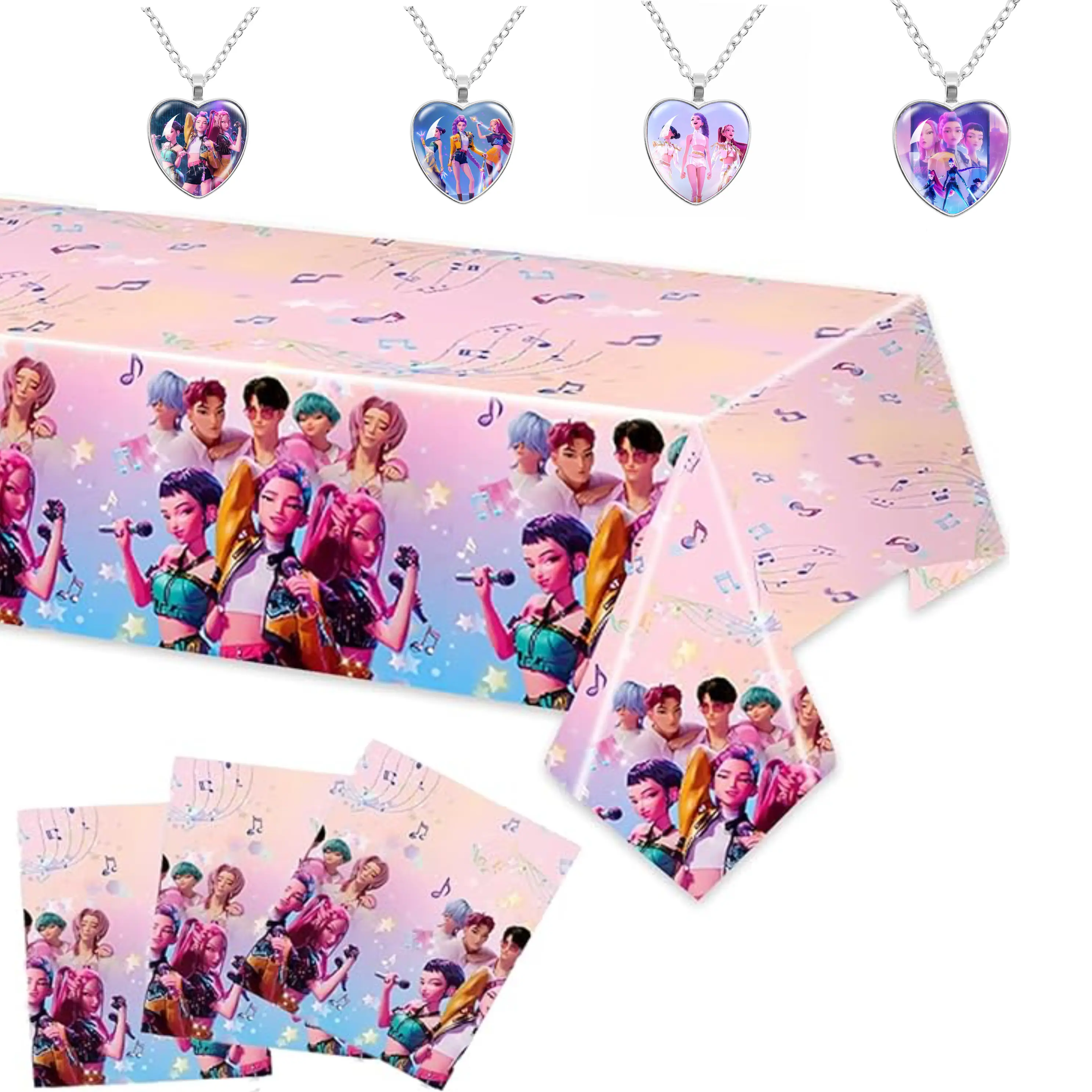 K-pop idol-themed party decorations, disposable tablecloths suitable for fan gatherings, birthday parties, and other occasions.