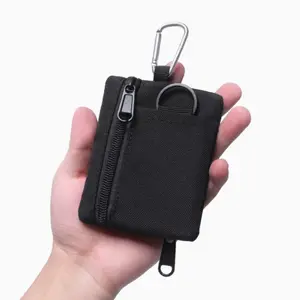 Outdoor Tactical Mini Nylon Zipper Pouch Wallet Key Case, Military Style Zipper Bag, Sports Waist Pack Storage Accessory, Essential Gear Organizer