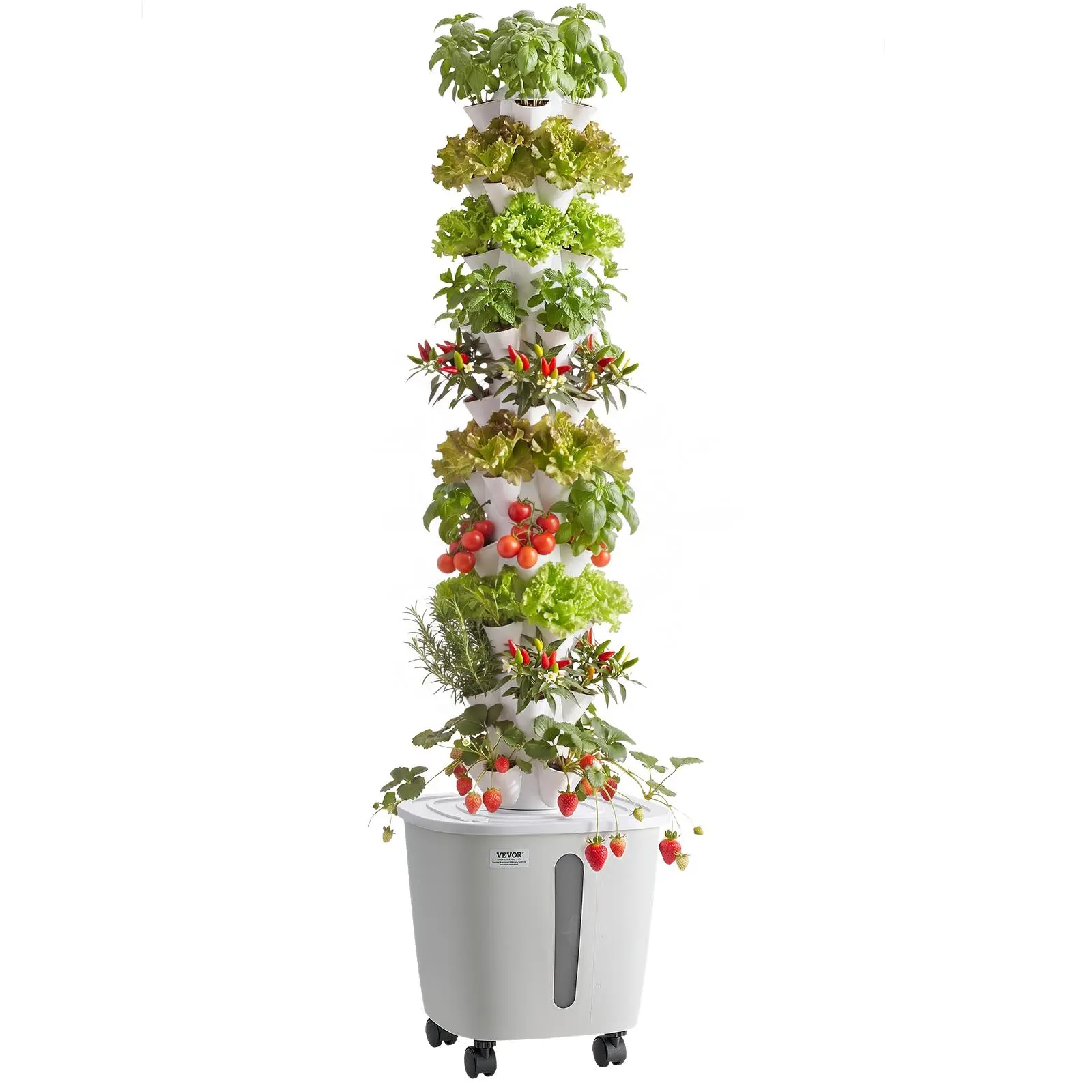 【SummerFinds】VEVOR Hydroponic Tower, 50 Pods 10 Tiers Hydroponics Growing System Kit with App Control & Casters, Vertical Home Garden with 20L Water Tank & Pump, Planter for Indoor Herbs, Fruits and Vegetables