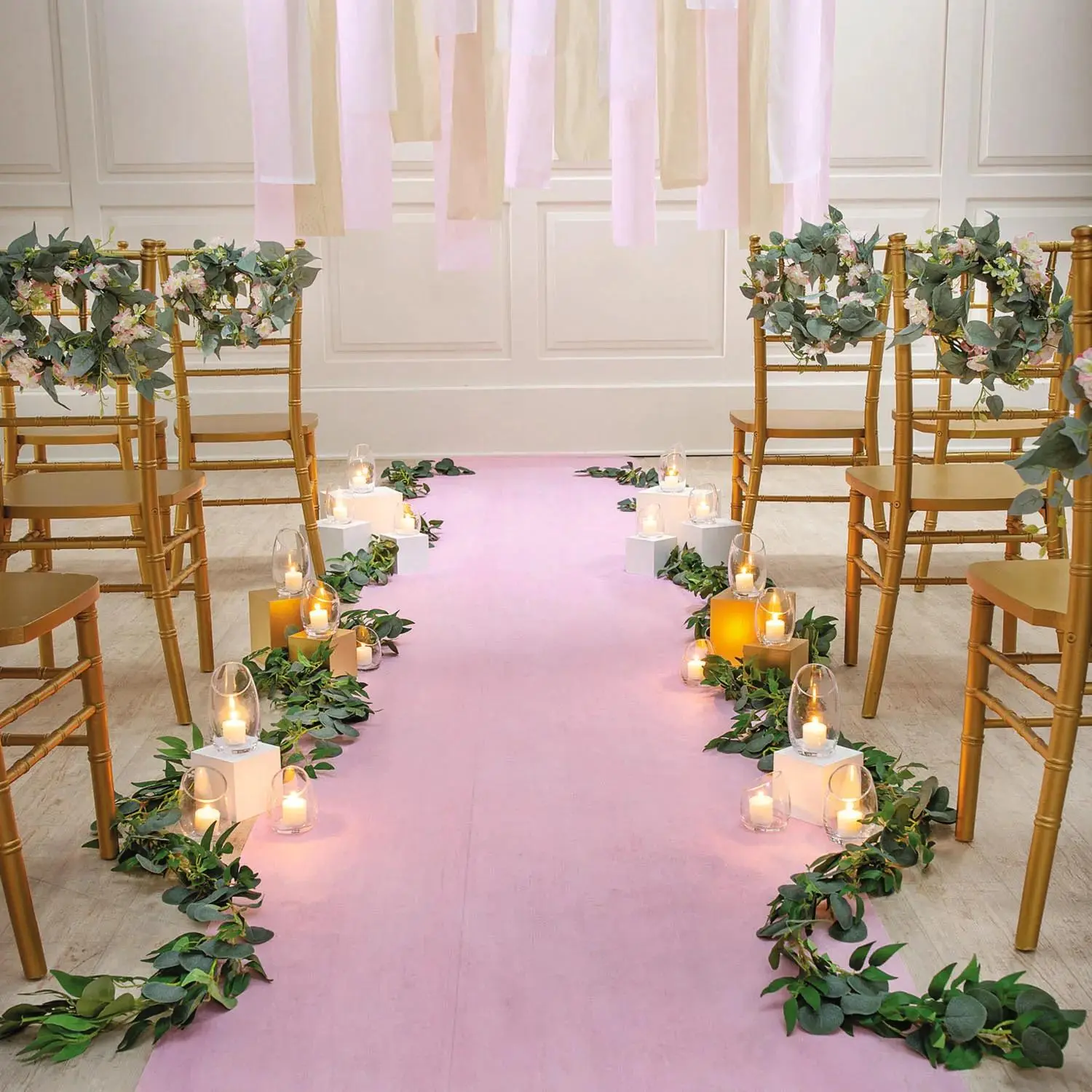 Blush Aisle Runner, 3 ft x 100 ft Polyester Roller, Ceremony Path Subtle Accent for Festive & Party Decorations