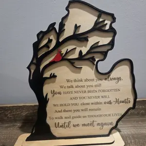 Memorial Standing Signs with Tree