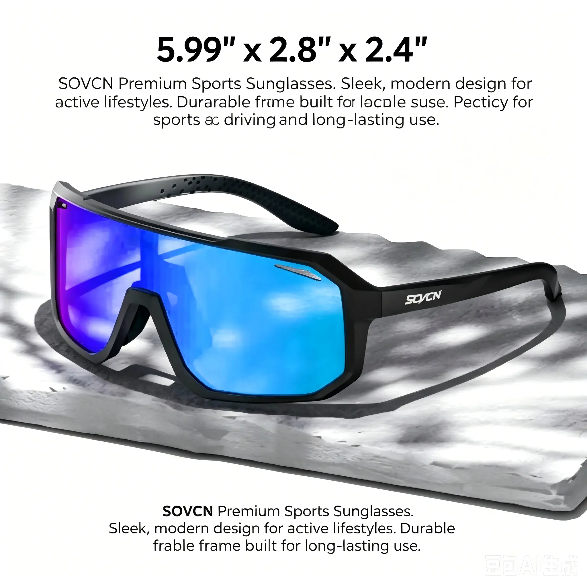 Lightweight Oversized Sports Sunglasses, Blue-Purple Mirrored Shield Lenses for Men & Women, Ideal for Baseball & Bikes, Multifunctional, Casual, Wide Shield, Glare Reduction