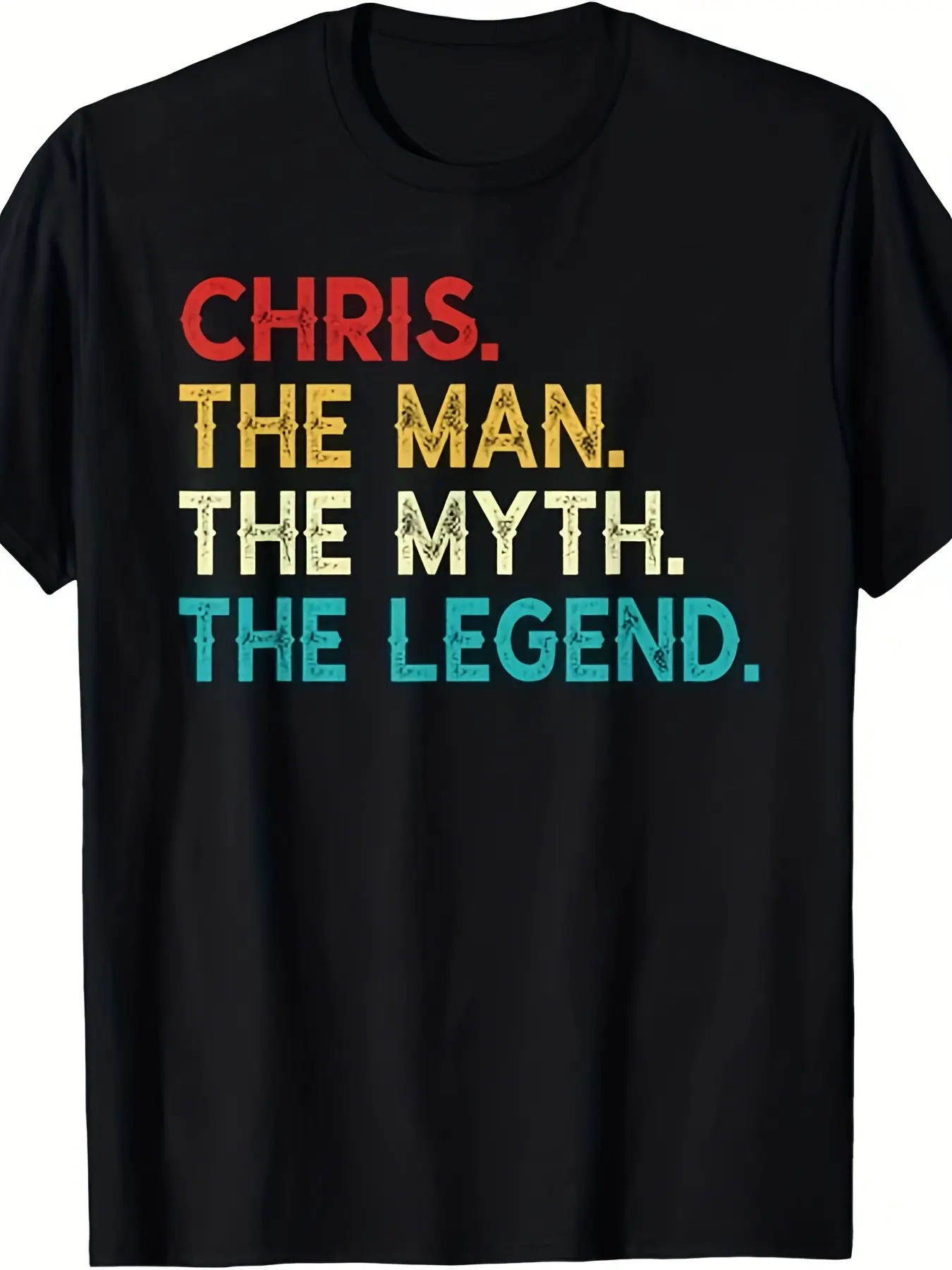 CHRIS The Man The Myth The Legend Funny Vintage CH unisex soft cotton short sleeve t shirt, vintage graphic casual tee for men women teens, perfect birthday holiday gift for camping travel gym daily street  wear