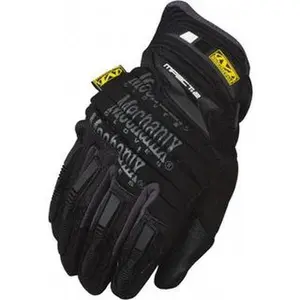 Mechanix Wear Size M (9) Synthetic Leather/Spandex/Lycra/TPR Anti-Vibration/Impact Protection Work Gloves For Mechanics & Lifting, Uncoated, Hook & Loop Cuff, Full Fingered, Black, Paired MP2-05-009
