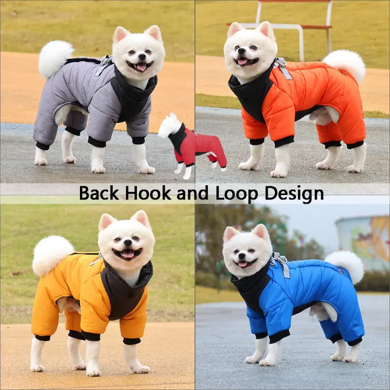 New Waterproof Coated Down Jacket Windproof Winter Outdoor Activities Warm Insulated Dog Clothes Fashion Pet Anti-Cold Cotton Coat Thick Universal Size