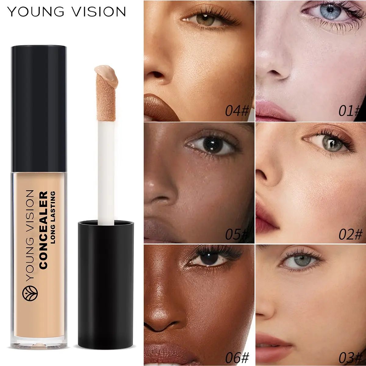 YOUNG VISION  Lightweight Moisturizing Hydrating Liquid Concealer, Smooth Water-Based Formula, Natural Coverage, Flawless Finish, Perfect for Clear Skin Base Makeup, Concealer Cosmetic