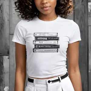 Female Rap Shirt, Female R&B Singers, Hip Hop Women of the Nineties Music, Tape Cassette Stack, Vintage Concert T-shirt