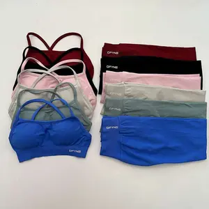 (High-end original single with original label)Dfyne Dynamic Backless Sports Bra & Leggings Set – Seamless Stretchy Gym Activewear for Women with Sculpting Fit & High-Waisted Design