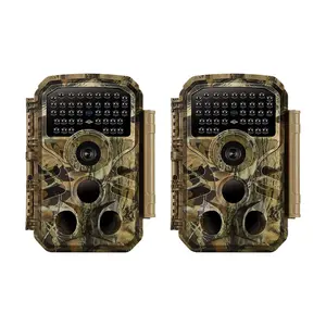 2 pack BLAZEVIDEO Trail Camera with 1296P Video & 32MP Photos, 100ft Night Vision, 0.1s Trigger Speed, Waterproof, for Home & Wildlife Monitoring(T306green)