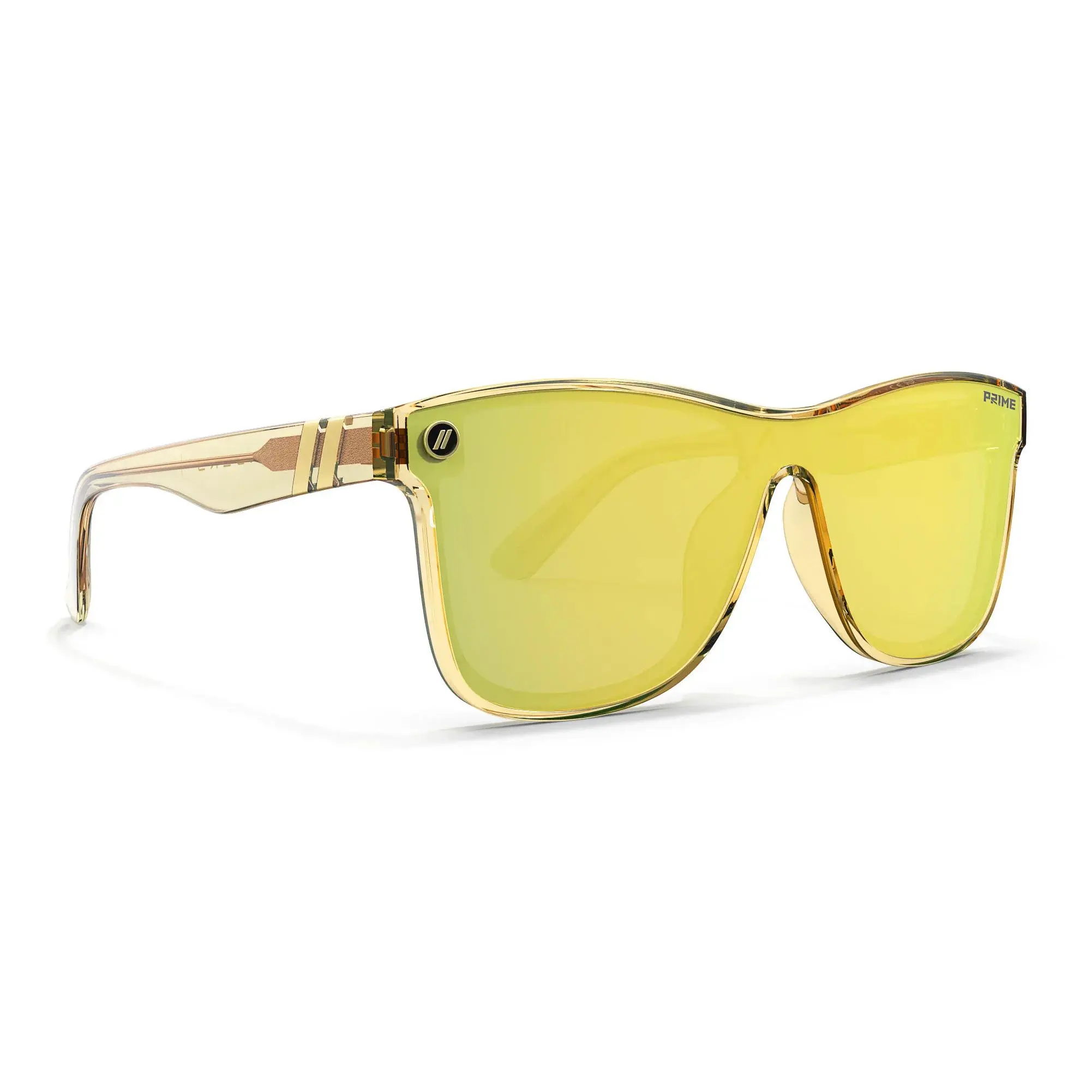 Blenders Eyewear Millenia DX Prime 21 Gold Unisex Oversized Shield Sunglasses, Lightweight Durable Acetate Frame with Polarized Gold Mirrored Lenses & 100% UV Protection, Mirrored Sunglasses, Lightweight Durable Sunglasses