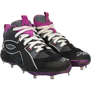 Juan Soto New York Mets Autographed Game-Used Black and Purple Under Armour Cleats from the 2025 MLB Season - HH98516008-09 - Fanatics Authentic Certified