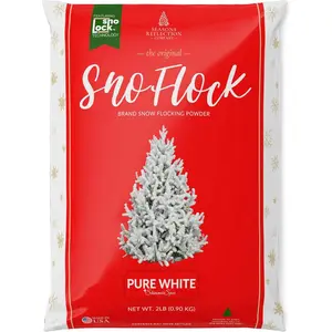 The Original Premium Self-Adhesive Snow Flock Powder with ShimmerSpec for Christmas Trees & Decor | Made in USA | 2 lbs