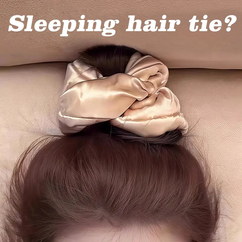 Women's Wide Silk Satin Scrunchie, Gentle Elastic Hair Accessory for Overnight Sleep - No-Crease, No-Pull Protection, Sleep Scrunchie, Four Elegant Color Choices