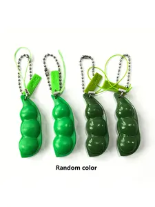 4pcs Creative Stress Relief Simulation Peas, Random Color Squeezable Bean Toys, Cute Cartoon Hanging Decorations, Fun Compression Playsets