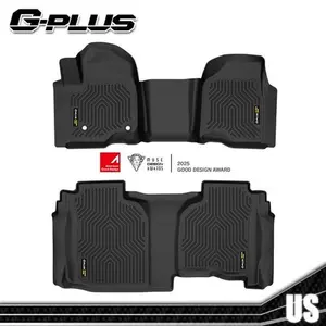 Black All Weather TPE Floor Mats Fits 19-25 Silverado/ Sierra 1500 Double Cab