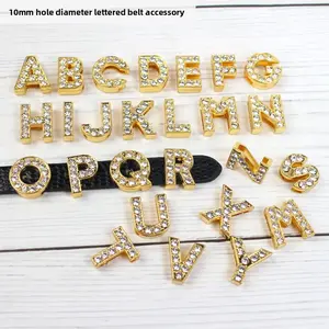 10mm Rhinestone Alphabet Beads, 26-Letter Unisex DIY Jewelry Making Supplies for Keychain, Pendant