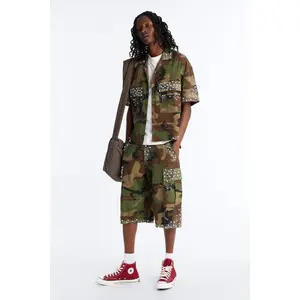 Baggy Pearl World Embellished Short - Camouflage