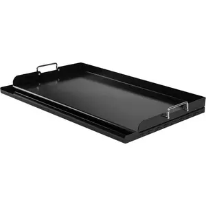 Nonstick Griddle Top for Gas Grill, 25"x16" Large Cooking Area Flat Top Griddle with  Groove and High Sidewalls, Fit for Camping, Tailgating, Parties