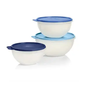 Wonderlier Bowl Set - 3 Containers (1.3L, 1.8L, 3L) to Prep, Store & Serve Meals + Lids - Dishwasher Safe - BPA Free