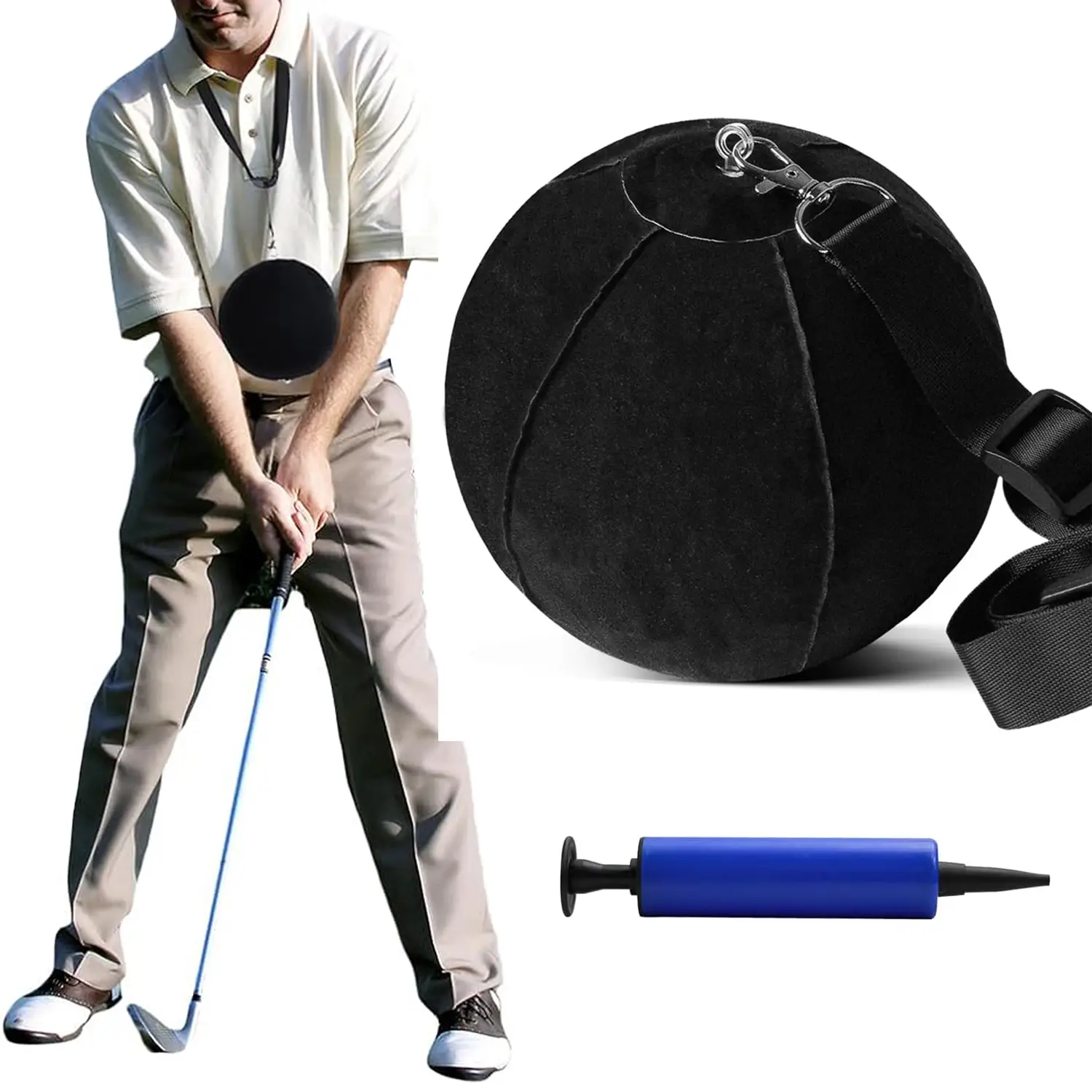 Arttodo Golf Smart Ball, Golf Training Aids, Arms Forearm, Inflatable Ball with Air Pump, Swing Trainer, Improve Posture and Consistency, Golf Gifts