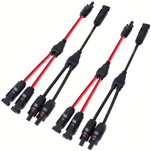 2pcs Solar Connector Photovoltaic Panel Adaptor Y BranchPlug 1 To 2 Parallel Connection of Battery PlateAssembly RV PV Group Line