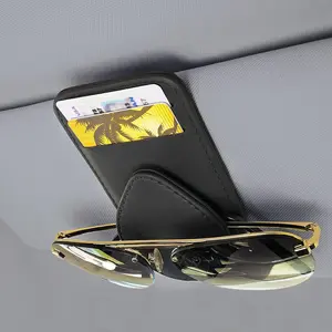 Sunglass and Card Holder for  Visor, 2 Card Slots Visor Glasses Clip,   Visor Holder, Visor Accessories for  SUV (Black 1 count)
