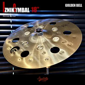 Beatello-Golden Effect Crash Cymbal with Bells,18 IN Crash cymbals, effect cymbals, cymbals with bells, suitable for drum sets