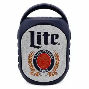 Miller Lite Mini Party Speaker V2 with LED Lights, Built-In Handle, Function Buttons
