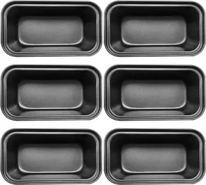 6 PCS Mini Nonstick Carbon Steel Baking Bread Pan,Mini Loaf Pans,Small Banana Bread Tins,6.2" X 3.2" Zddaoole