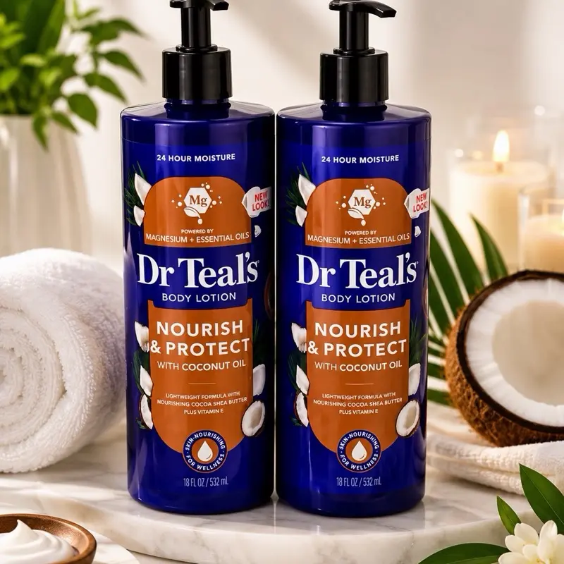 Moisturizing body lotion with chamomile & lavender scent.” * “24-hour moisture.” * “Leaves skin feeling soft and refreshed.”